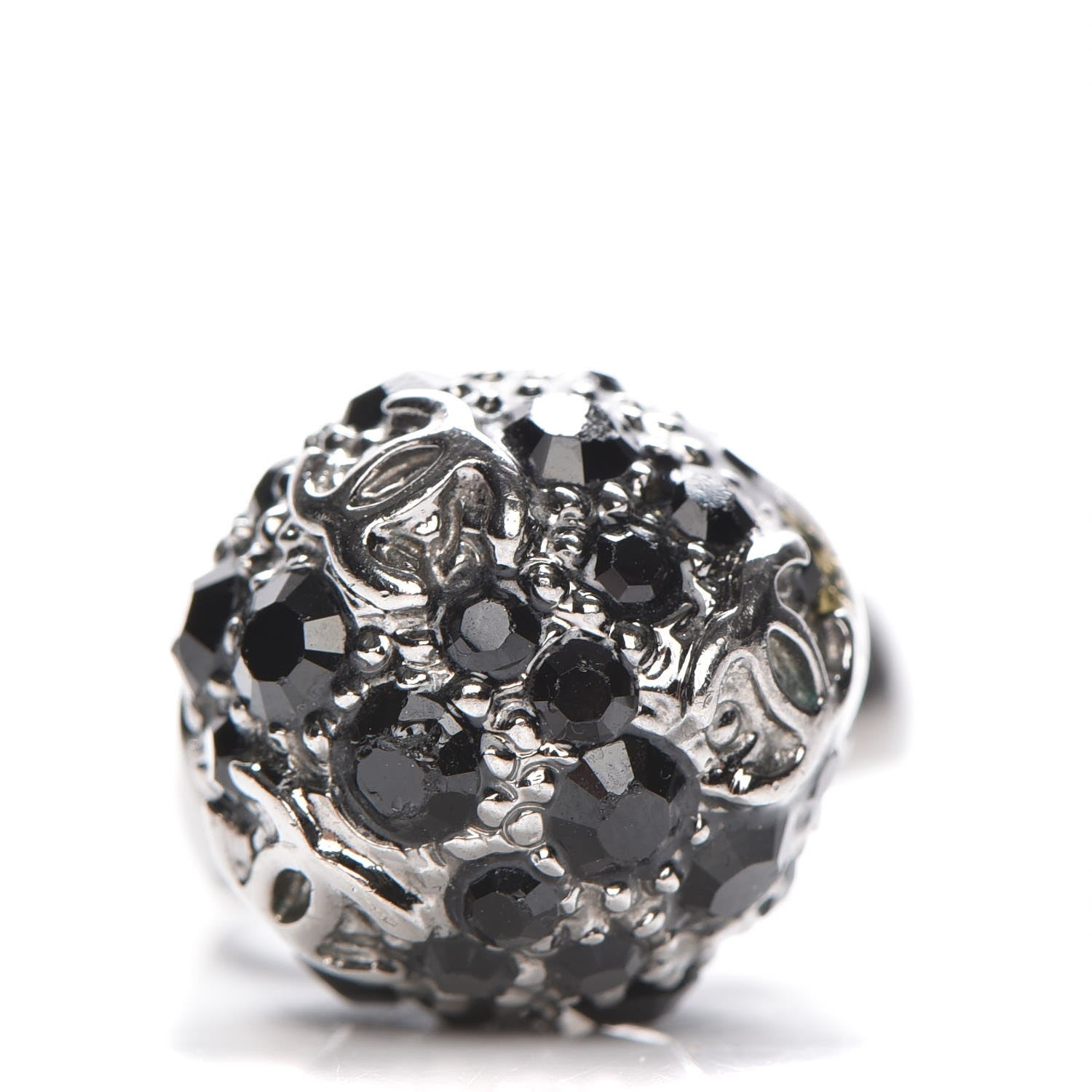 Chanel Crystal CC Cluster Ring size 6.75 Black 1 of 4