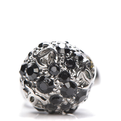 Chanel Crystal CC Cluster Ring size 6.75 Black 1 of 4