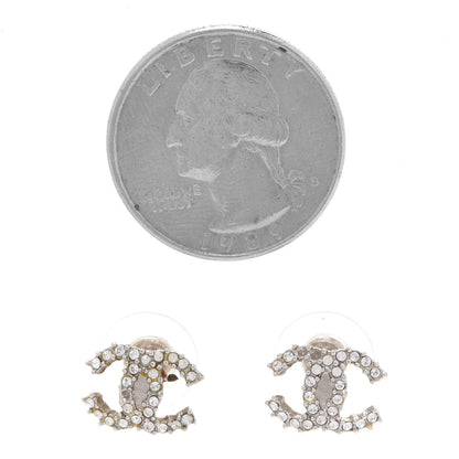 Chanel Crystal CC Earrings Silver 2 of 5