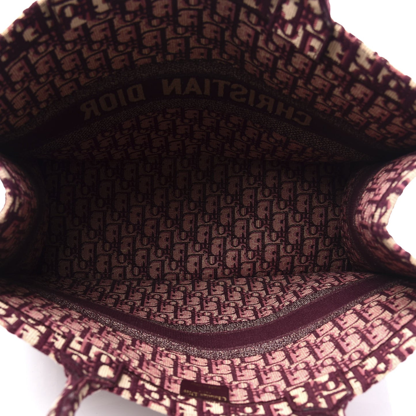 Oblique Large Book Tote Burgundy Multicolor