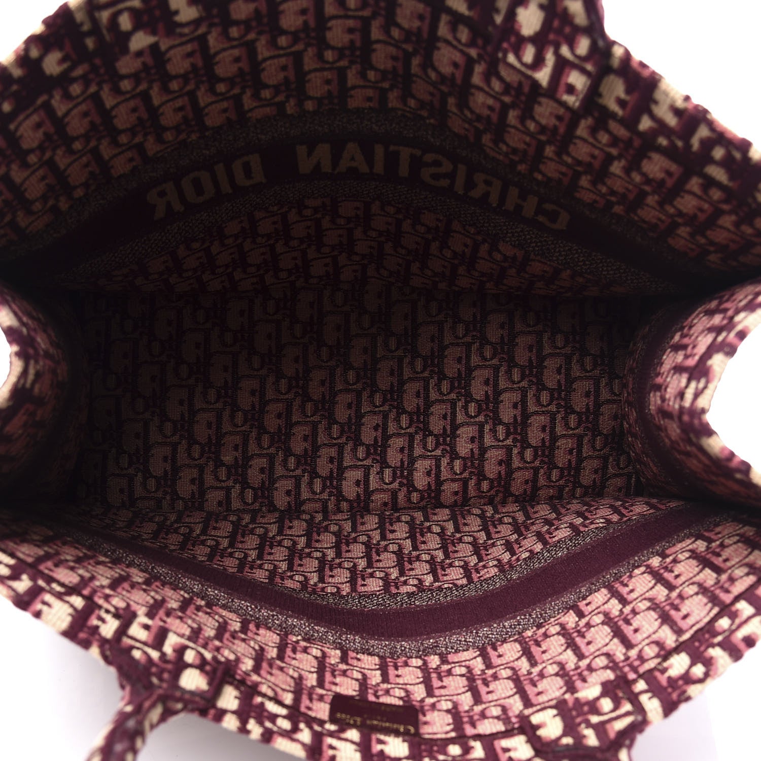 Christian Dior Oblique Large Book Tote Burgundy Multicolor 4 of 13