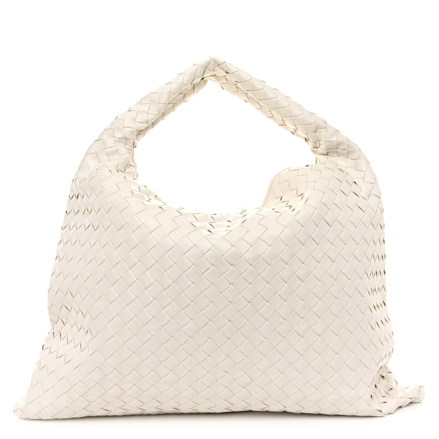 Bottega Veneta Calfskin Intrecciato Large Hop White 1 of 9