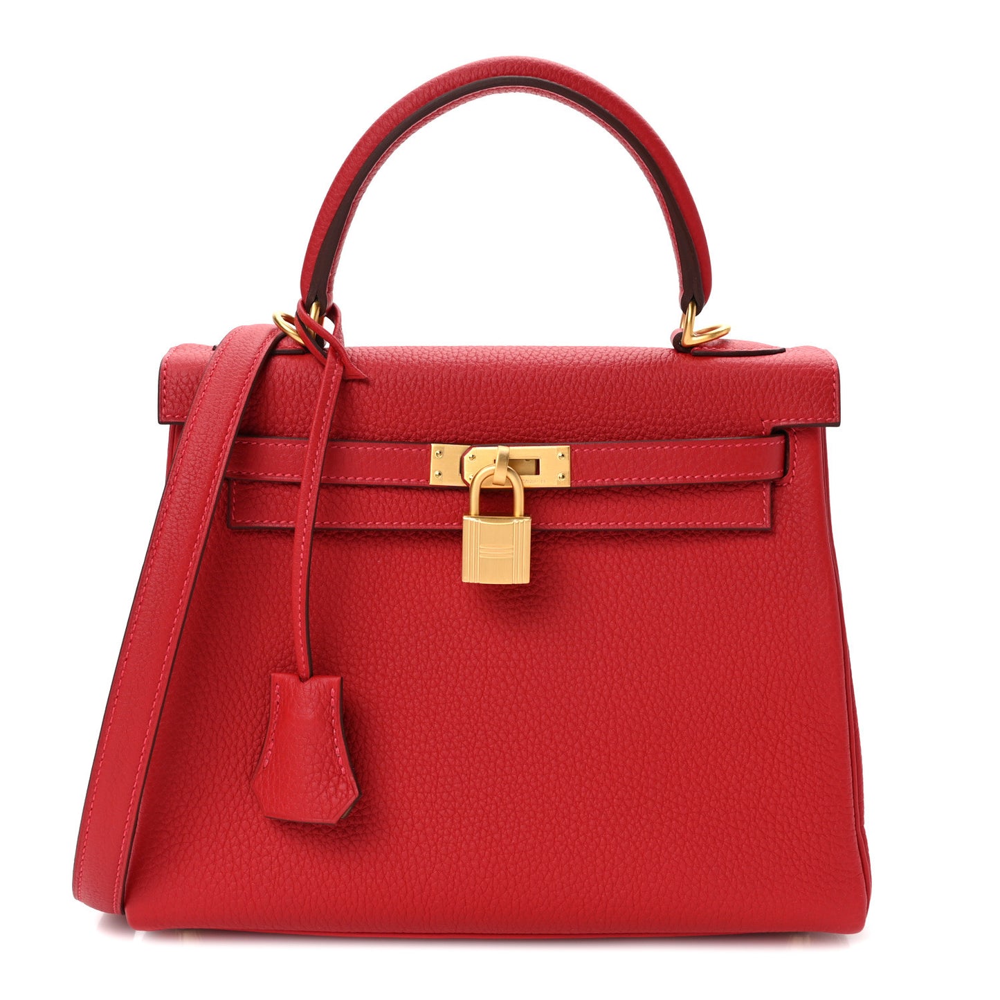 Togo Horseshoe Kelly Retourne 25 Rouge Casaque Gold