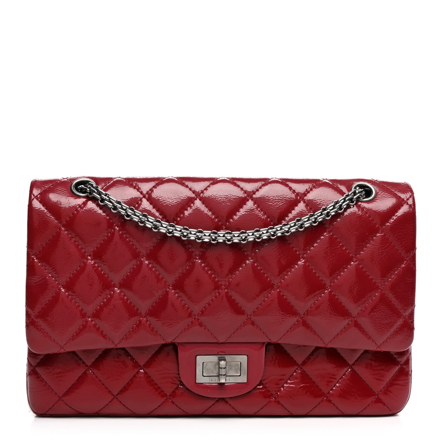 Chanel Aged Glazed Calfskin Quilted 2.55 Reissue 227 Flap Red 1 of 13