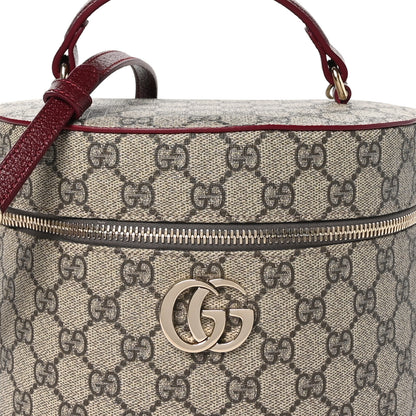 Gucci GG Supreme Monogram Ancora Calfskin Vanity Cosmetic Case Beige Ebony Rosso 8 of 10