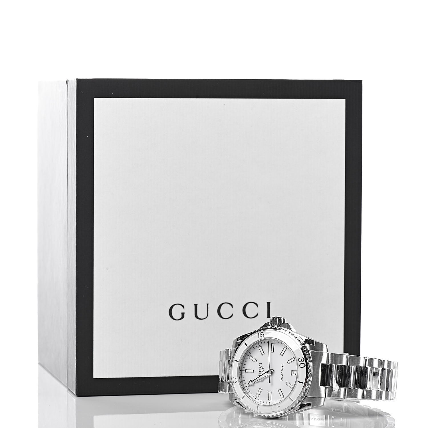 Gucci Stainless Steel 32mm Dive Quartz Watch White 8 of 8