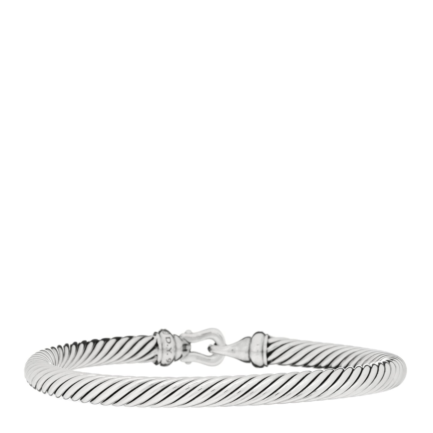 Sterling Silver Diamond 5mm Cable Buckle Bracelet