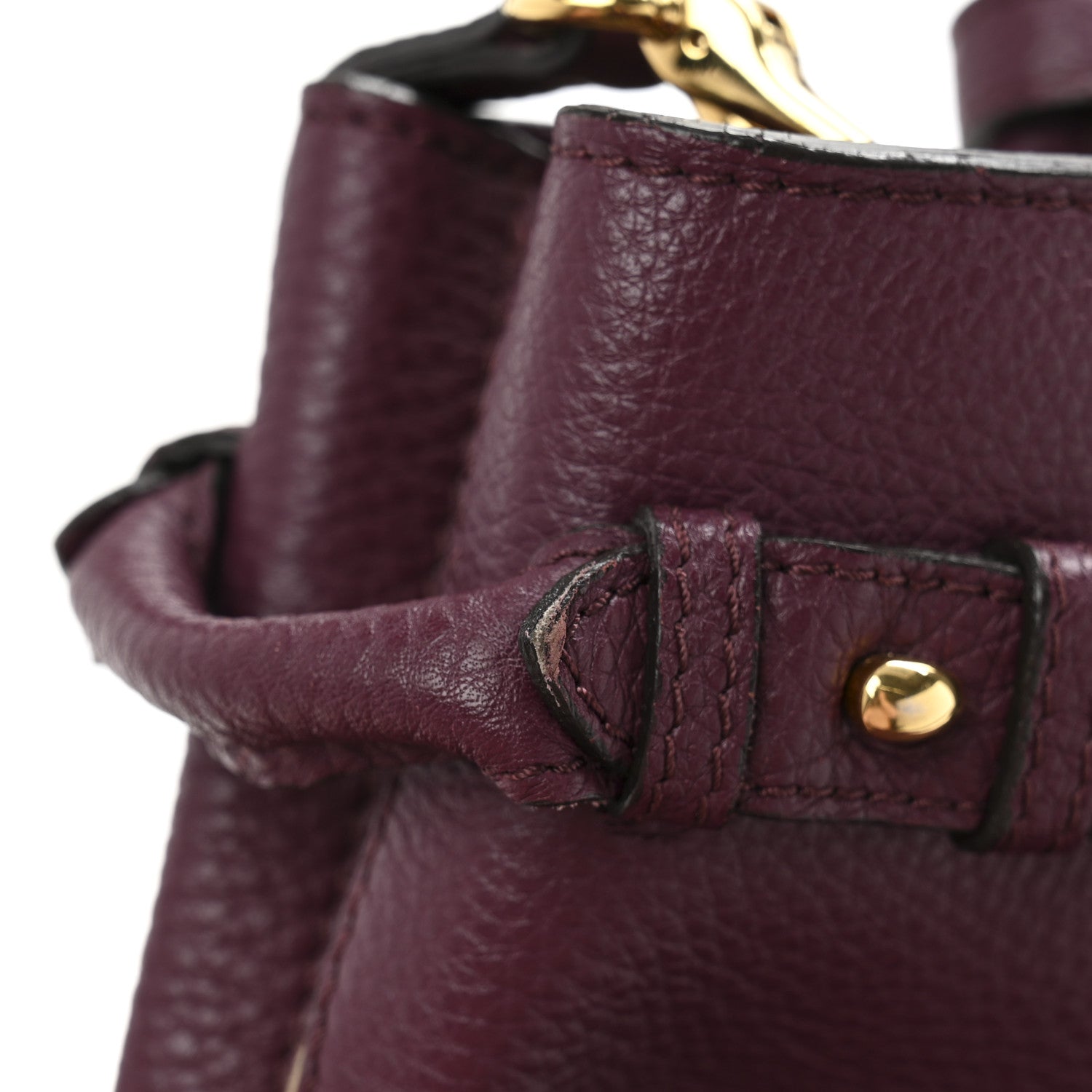 Burberry Grainy Calfskin House Check Medium Banner Tote Elderberry 13 of 13