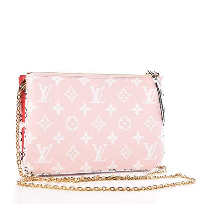 Louis Vuitton Monogram Giant Double Zip Pochette Rouge 4 of 11