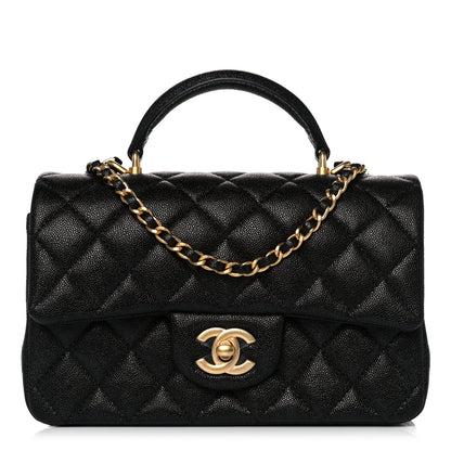 Chanel Caviar Quilted Mini Top Handle Rectangular Flap Black 1 of 10