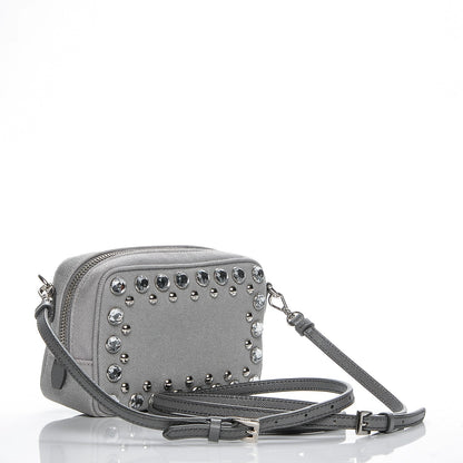 Prada Denim Studded Embellished Mini Camera Crossbody Nube 3 of 7