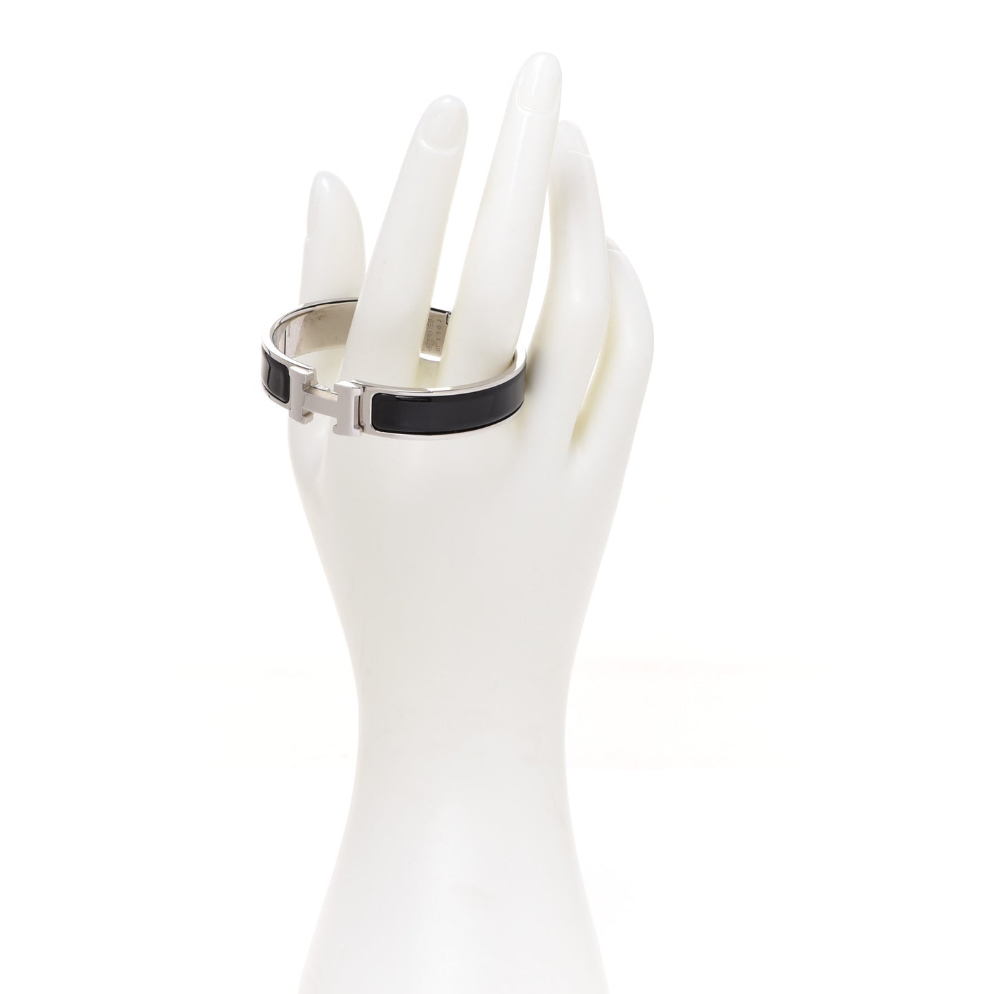 Enamel Narrow Clic Clac H Bracelet PM Black