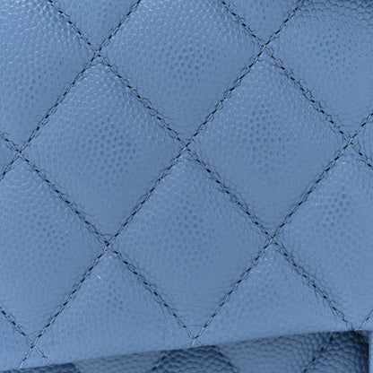 Chanel Caviar Quilted Medium Double Flap Blue 8 of 11