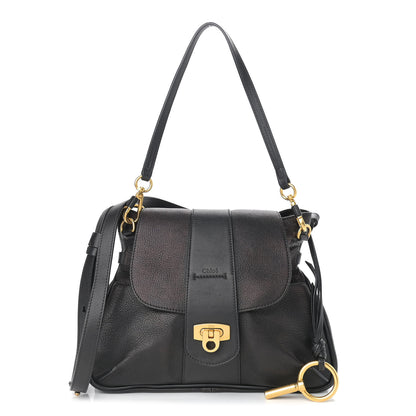 Chloe Grained Lambskin Calfskin Medium Lexa Shoulder Bag Black 1 of 12