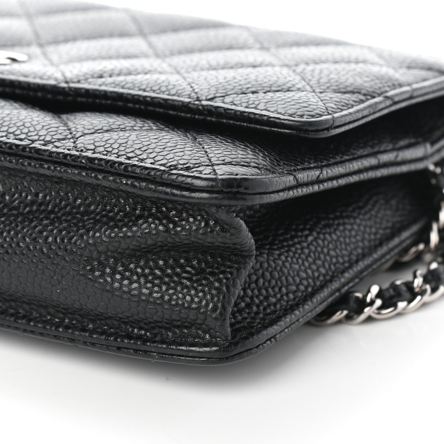Caviar Quilted Wallet On Chain WOC Black