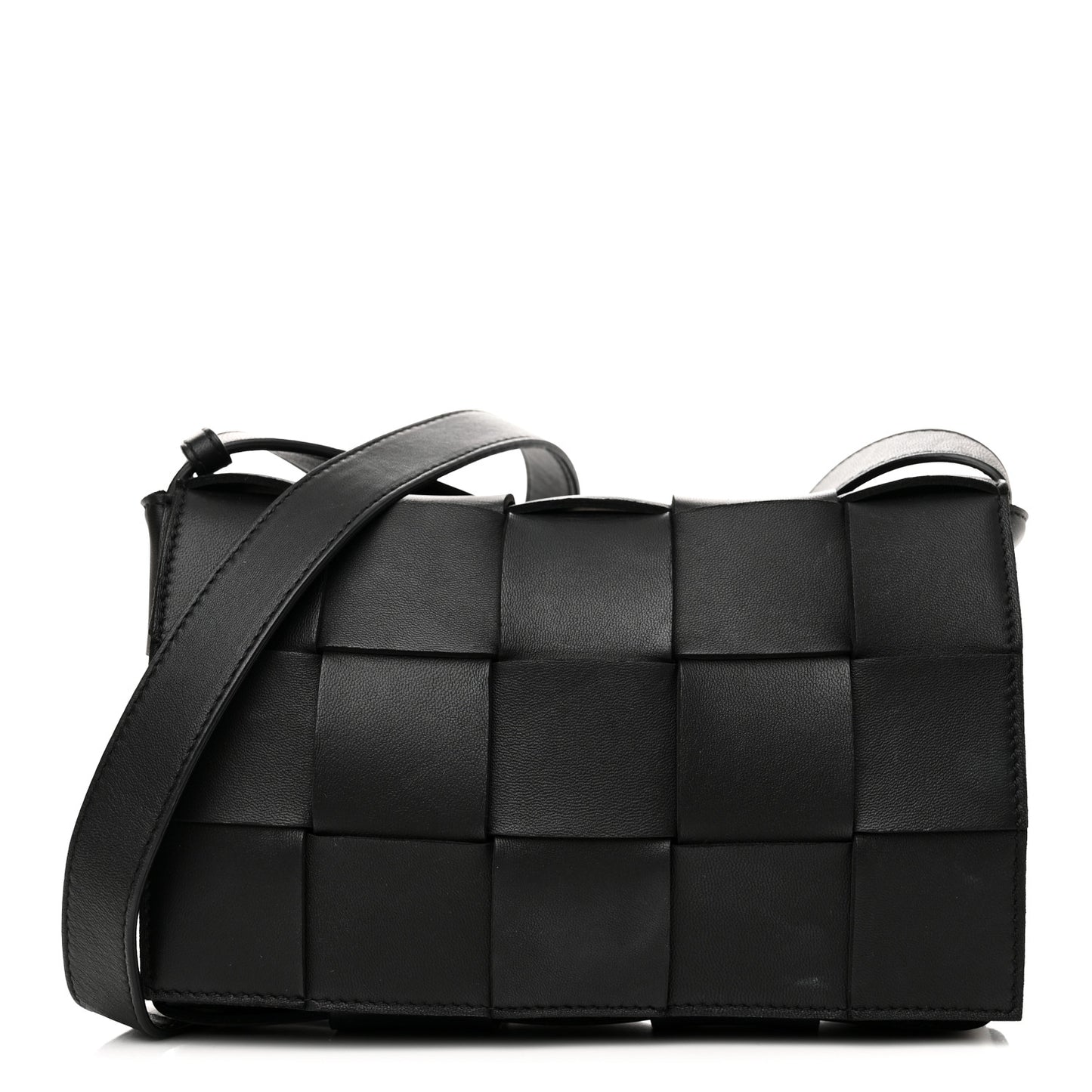 Lambskin Maxi Intrecciato Cassette Crossbody Bag Black