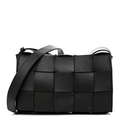 Bottega Veneta Lambskin Maxi Intrecciato Cassette Crossbody Bag Black 1 of 11