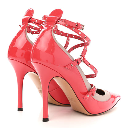 Valentino Garavani Patent Love Latch 100mm Pumps 39 Deep Coral Poudre 4 of 15