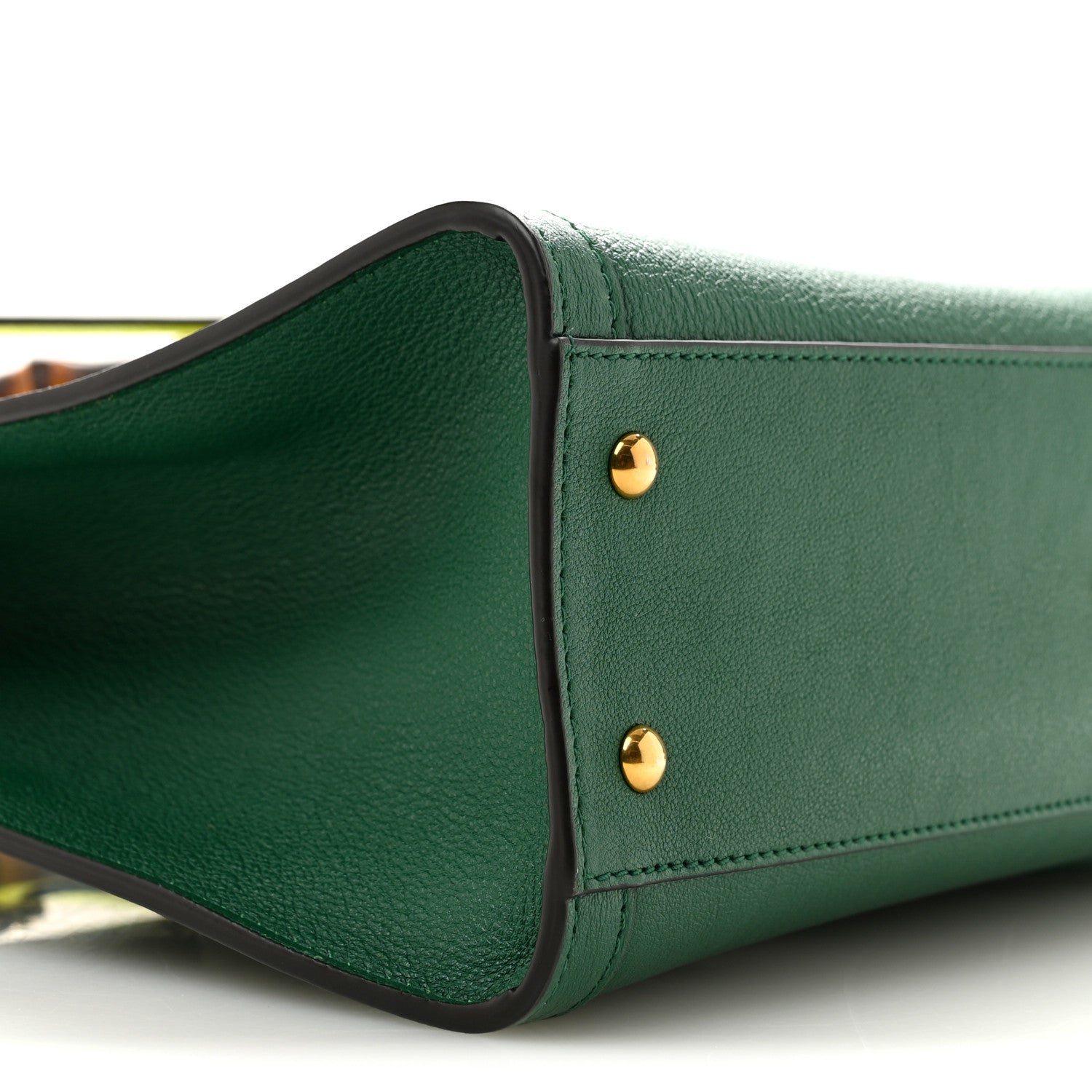 Gucci Wonka Grain Calfskin Small Diana Tote Bag Green Yellow Fluo 9 of 13