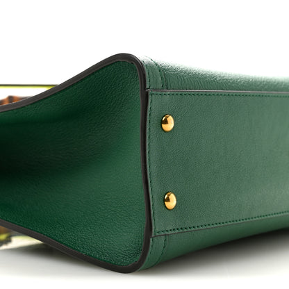 Gucci Wonka Grain Calfskin Small Diana Tote Bag Green Yellow Fluo 9 of 13
