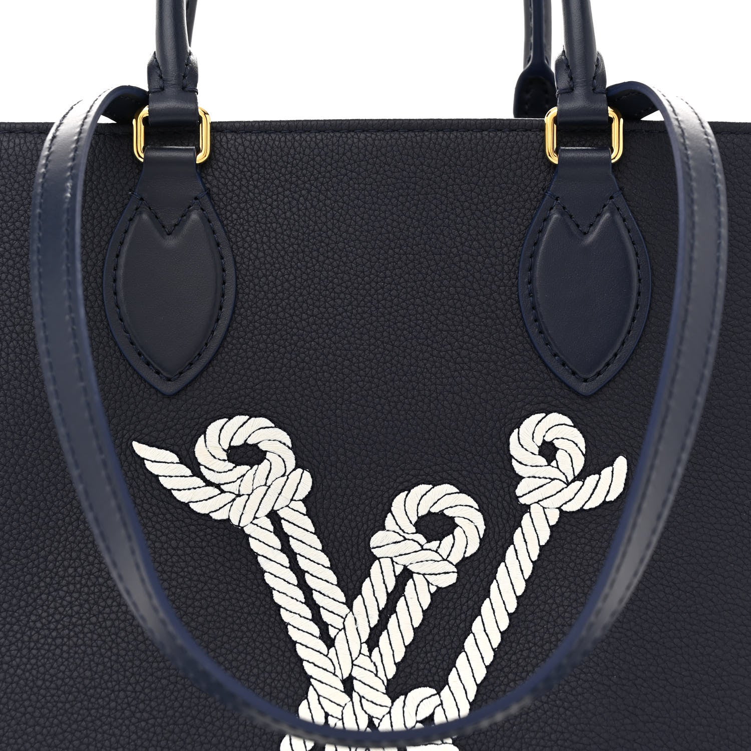 Louis Vuitton Grained Calfskin Nautical Onthego MM Navy Blue 7 of 12