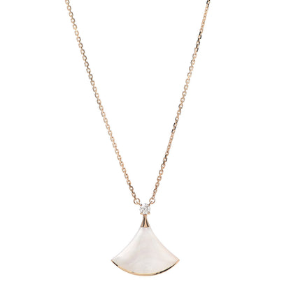 Bulgari 18K Rose Gold Diamond Mother of Pearl Divas' Dream Pendant Necklace 1 of 7