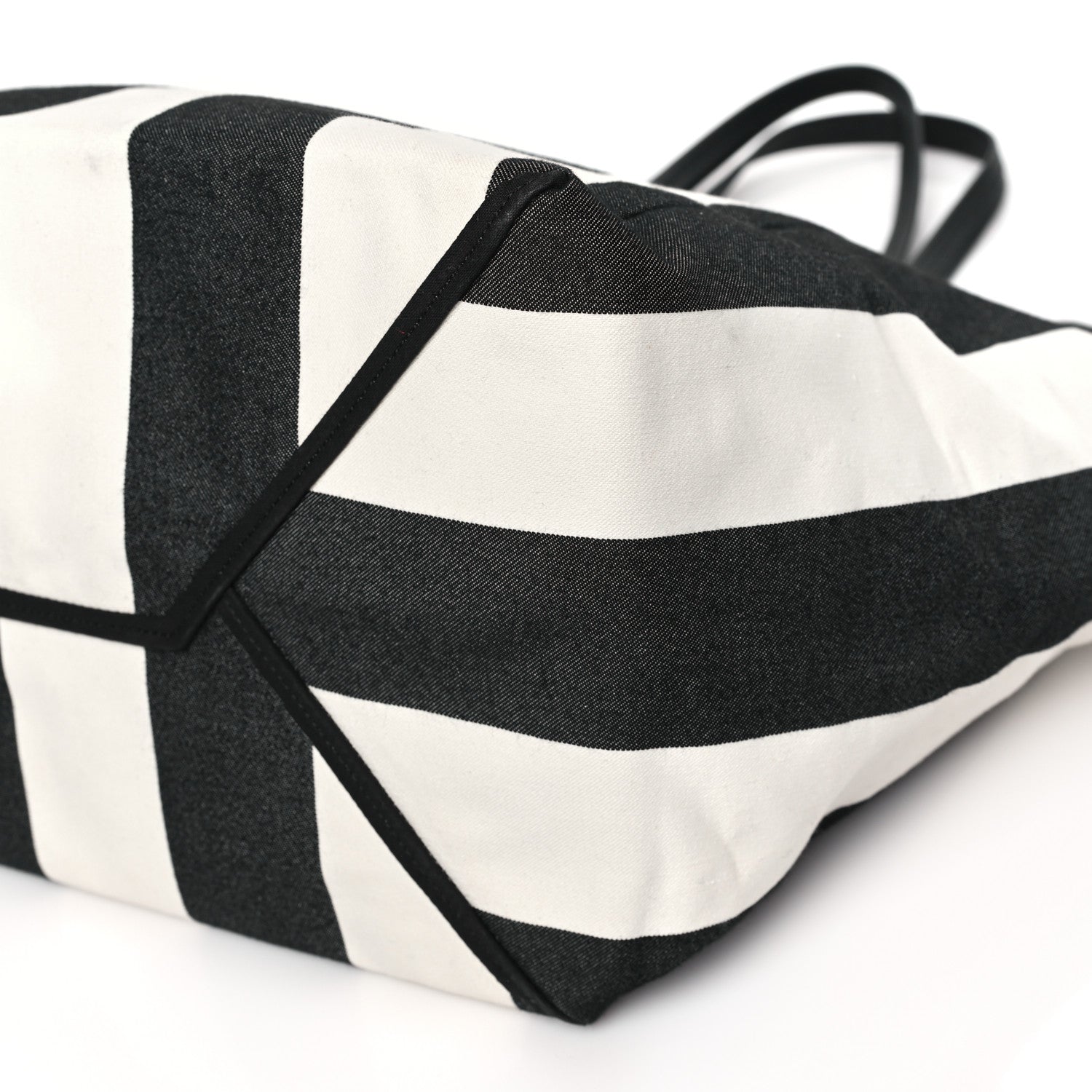 Celine Canvas Striped Large Phantom Cabas Black White 8 of 8