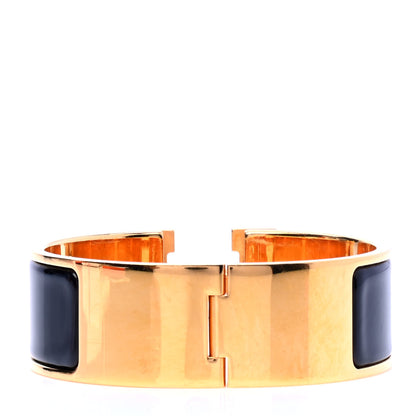 Hermes Enamel Wide Clic Clac H Bracelet PM Black 2 of 5