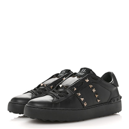 Valentino Garavani Calfskin Rockstud Untitled Open Sneakers 38.5 Black 4 of 10
