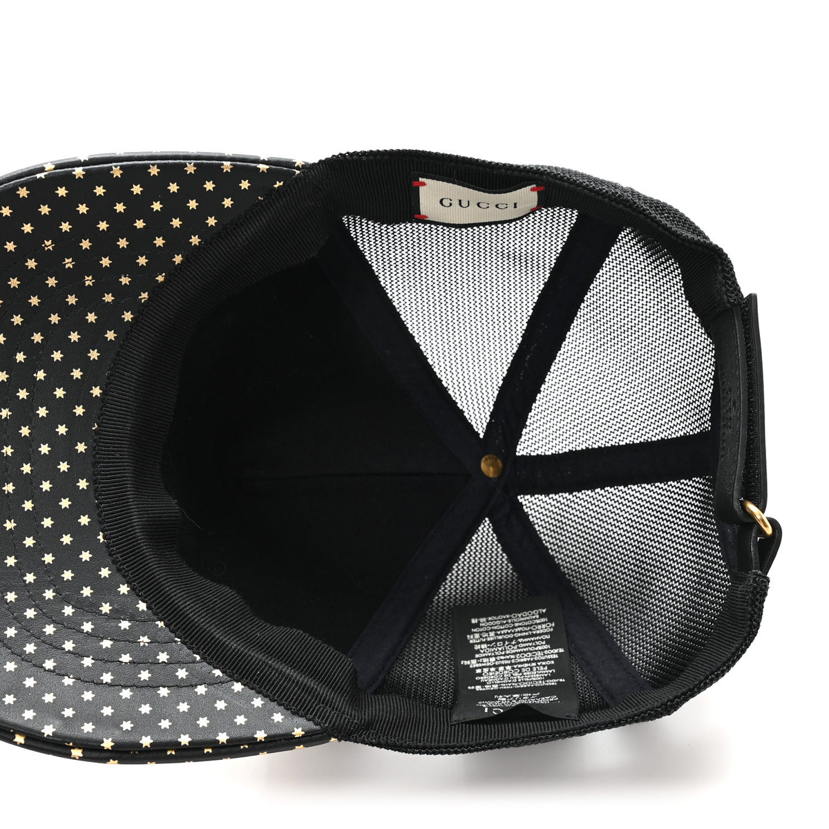 Gucci X SEGA Calfskin GUCCY Stars Baseball Hat XL Black Gold  display picture 1