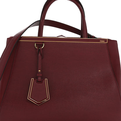 Fendi Vitello Elite Regular 2Jours Tote Rosso Scuro Ciliegia 8 of 14