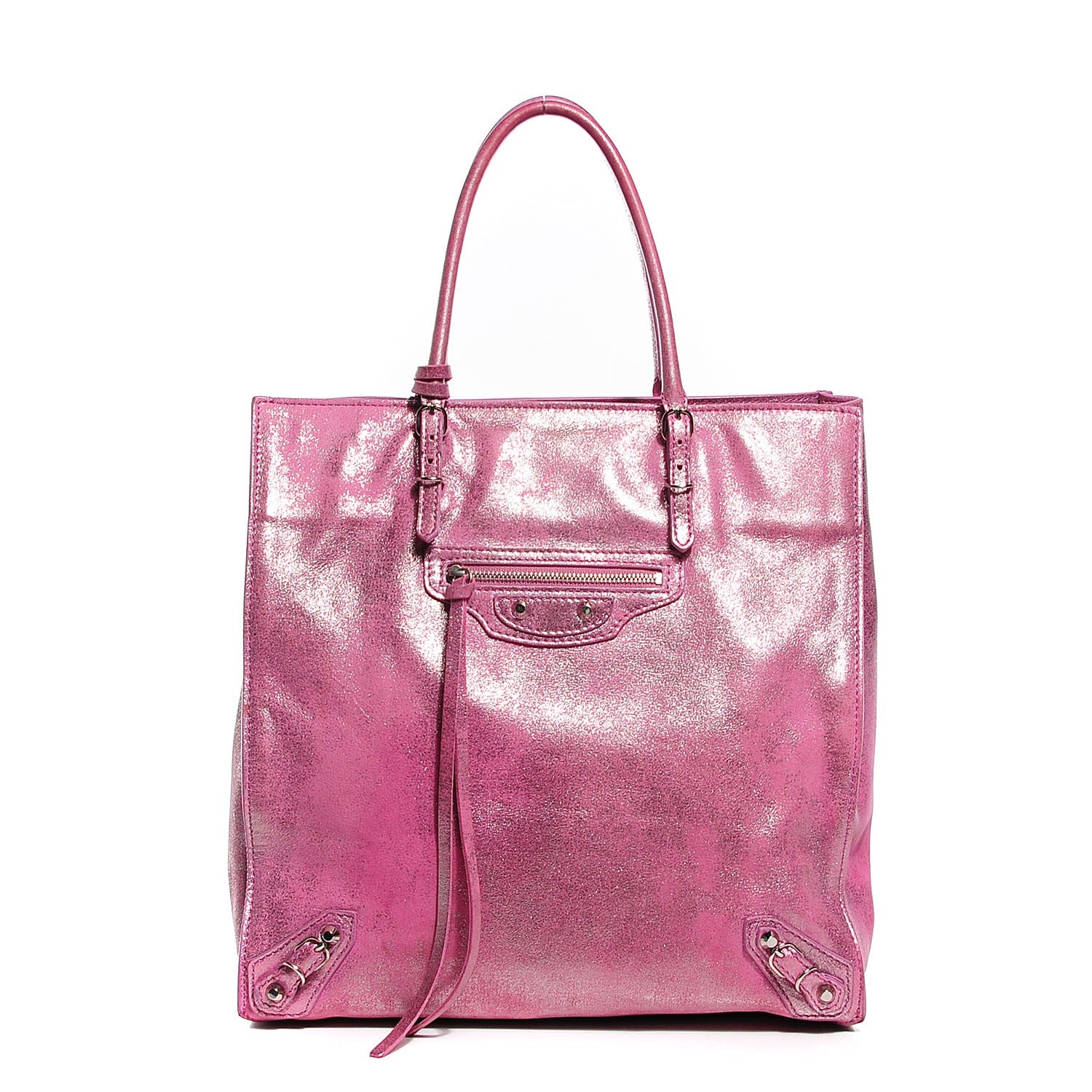 Balenciaga Metallic Calfskin Milkyway Papier A4 Tote Fuchsia 1 of 9