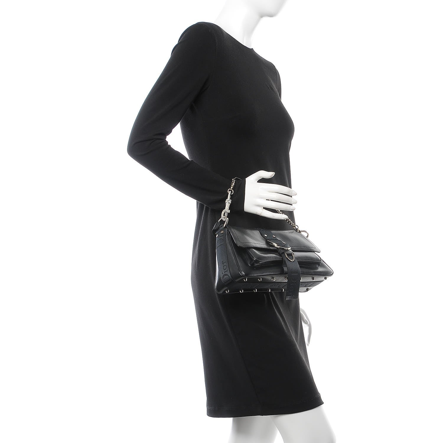 Christian Dior Coated Canvas Crystal Hardcore Bag Black 3 of 9