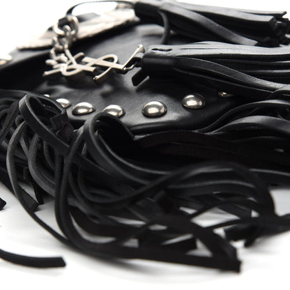 Saint Laurent Calfskin Fringe Small Studded Anita Crossbody Bag Black 7 of 9