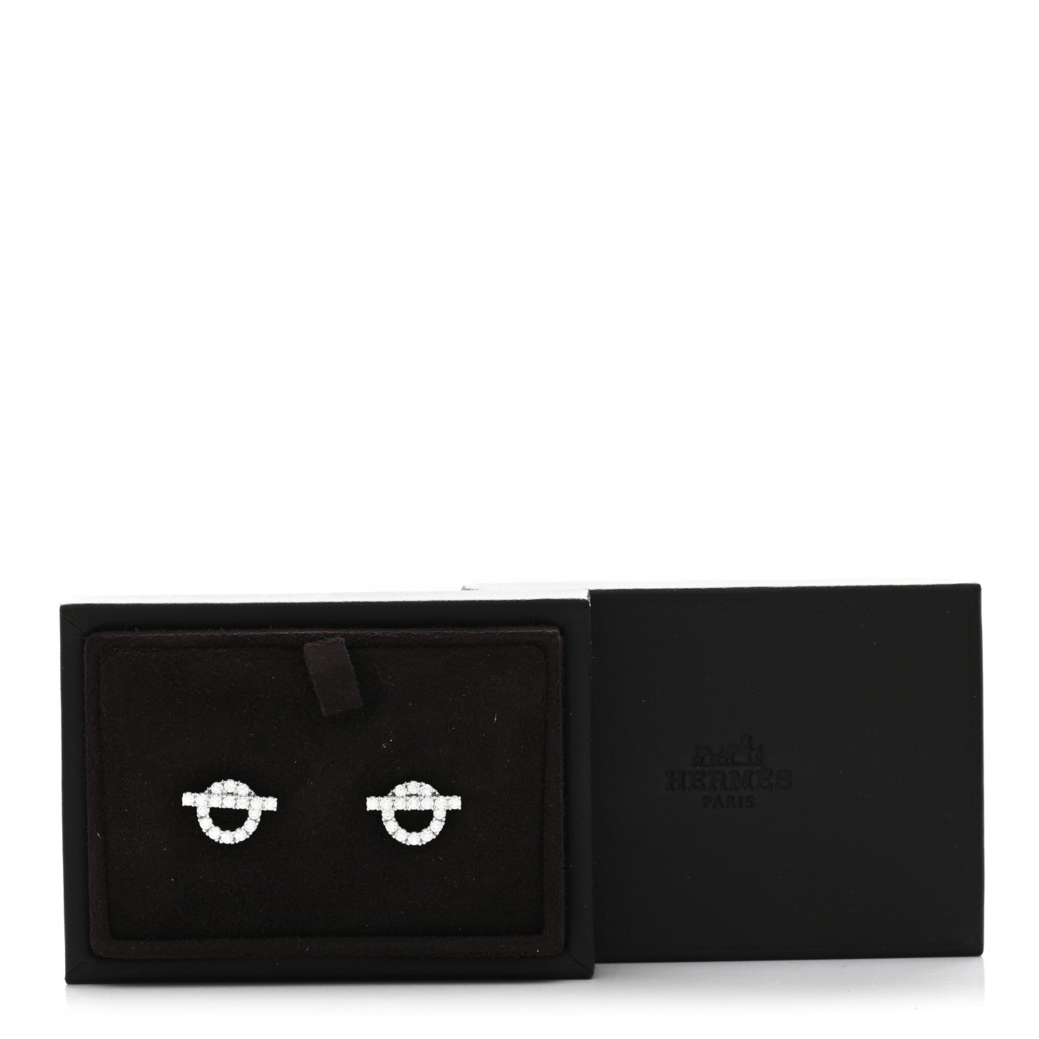 Hermes 18K White Gold Diamond Finesse Earrings 5 of 5