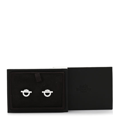 Hermes 18K White Gold Diamond Finesse Earrings 5 of 5