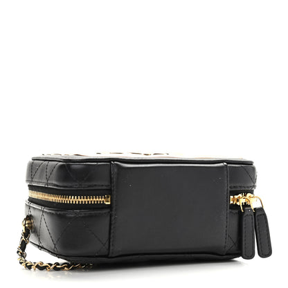 Chanel Lambskin Quilted Golden Plate Clutch With Chain Black 4 of 11