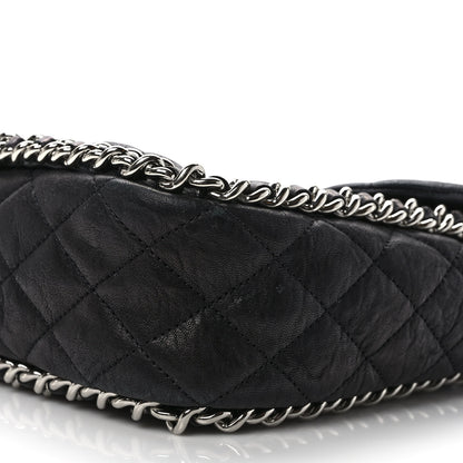 Chanel Washed Lambskin Quilted Maxi Chain Around Flap Black 8 of 9
