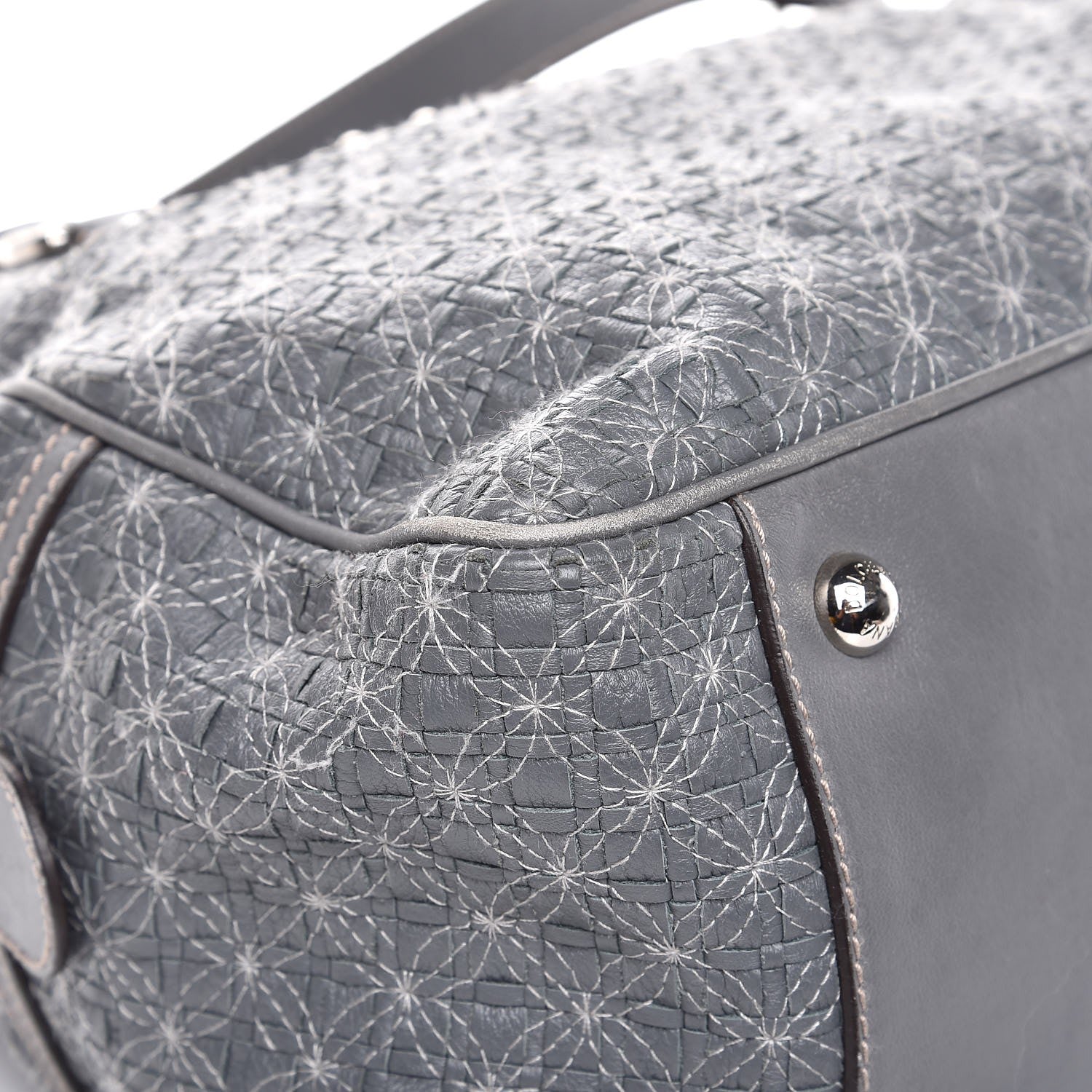 Dolce & Gabbana Woven Calfskin Miss Biz Bowler Grey 8 of 11