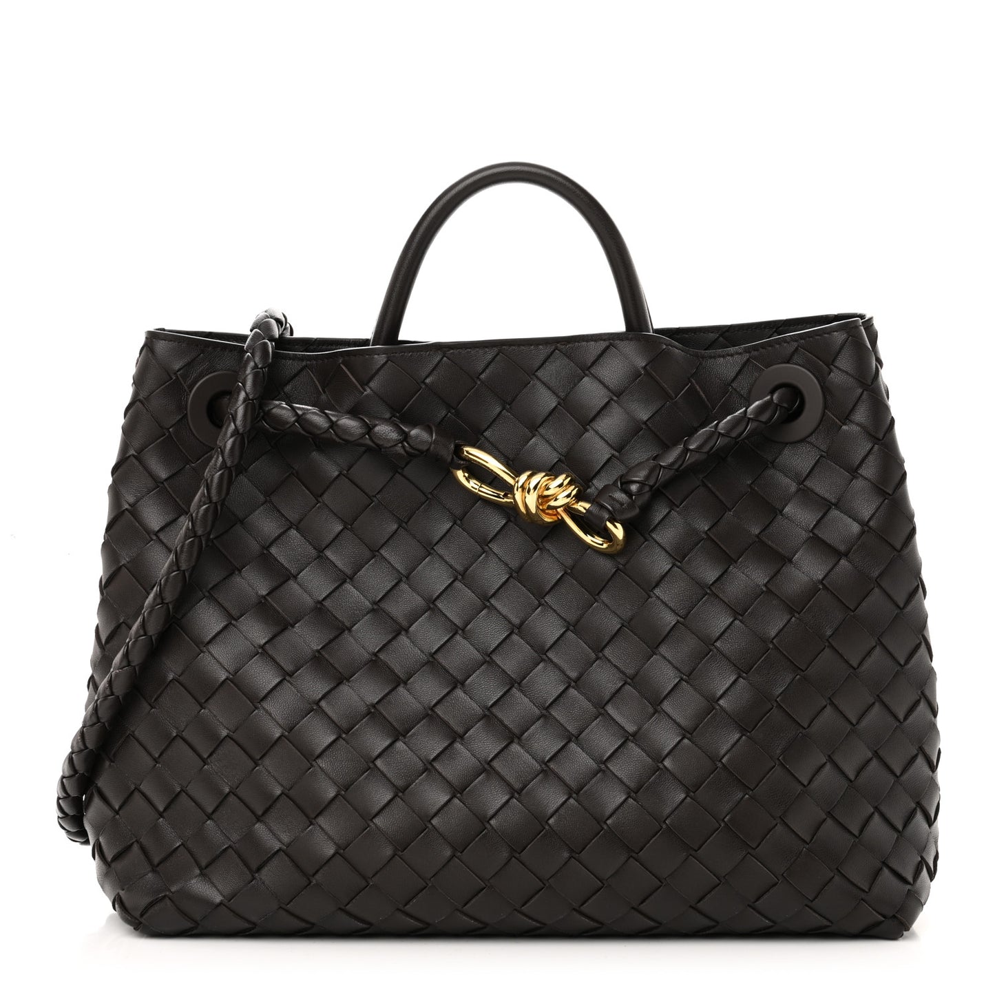 Nappa Intrecciato Medium Andiamo Shoulder Bag Fondant