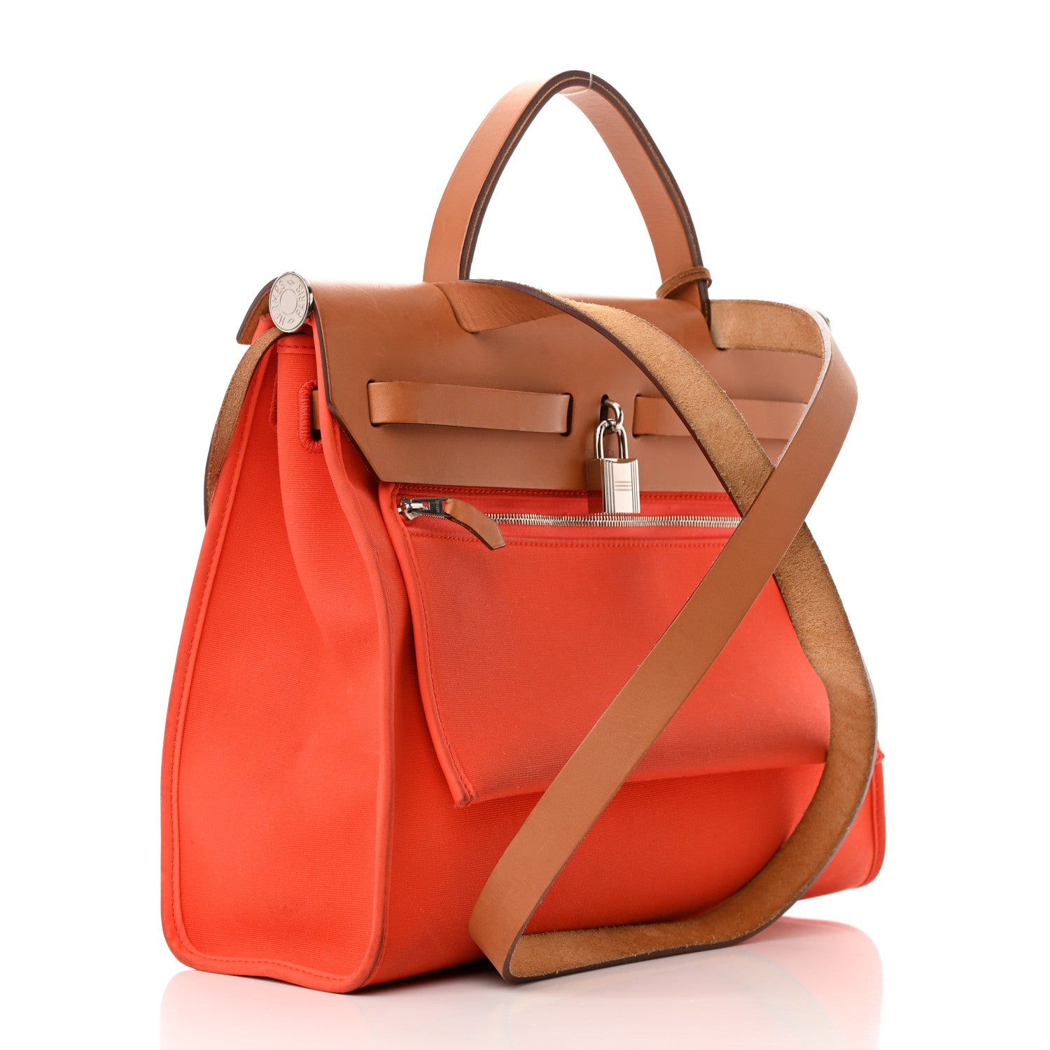 Hermes Toile Vache Hunter Herbag Zip 31 PM Orange Natural 4 of 20
