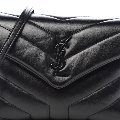 Saint Laurent Calfskin Y Quilted Monogram Toy Loulou Crossbody Bag Black 11 of 12