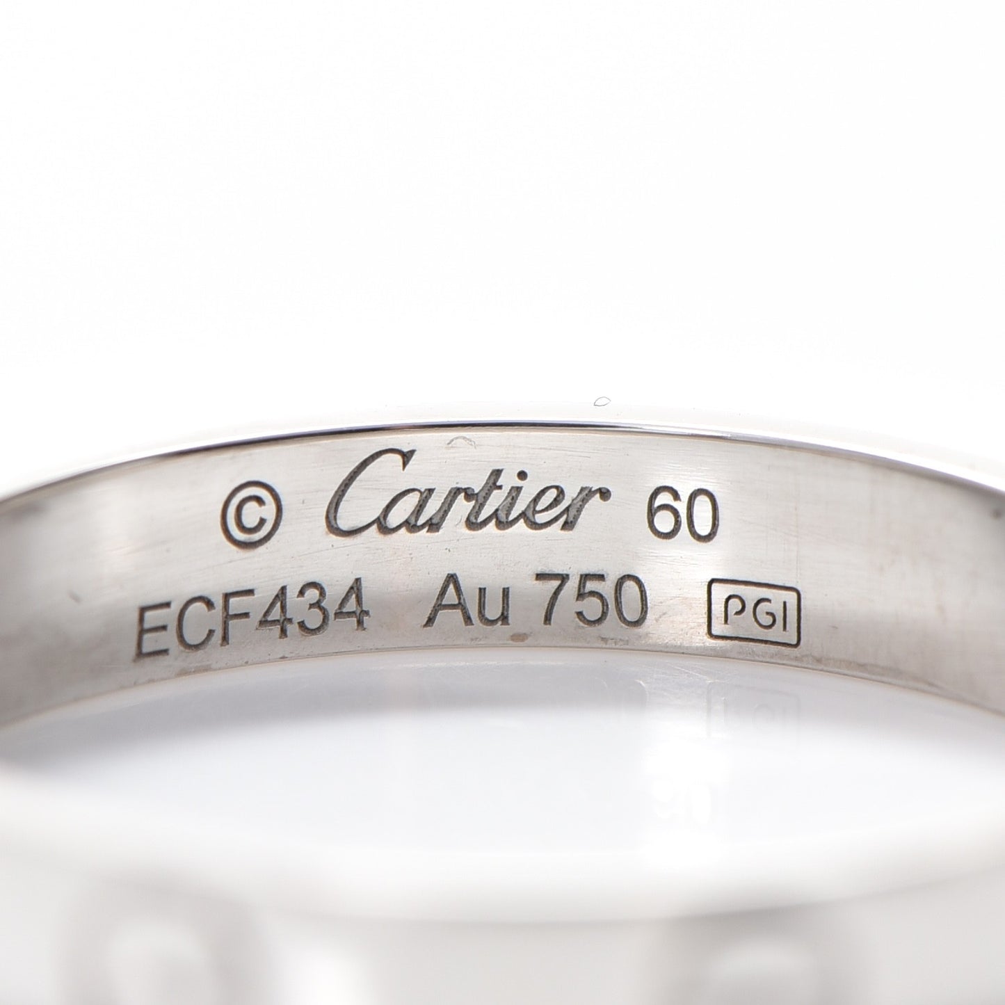 18K White Gold 4mm LOVE Wedding Band Ring 60 9