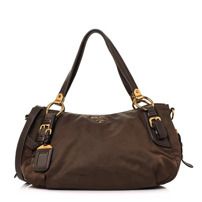 Prada Tessuto Nylon Vitello Daino Satchel Corinto 1 of 23