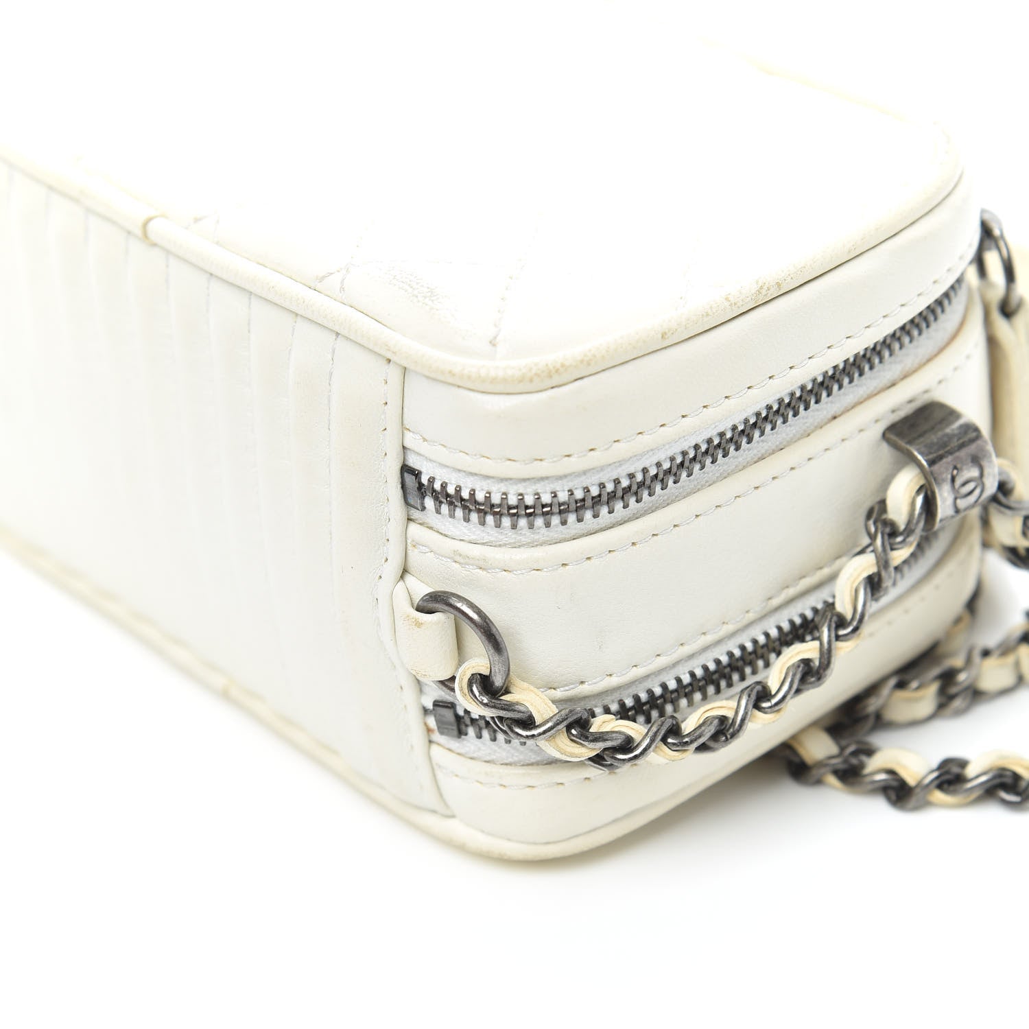 Chanel Lambskin Quilted Mini Coco Boy Camera Bag White 11 of 11