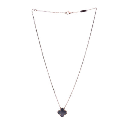 Van Cleef & Arpels 18K Rose Gold Gray Mother of Pearl Vintage Alhambra Pendant Necklace 3 of 6