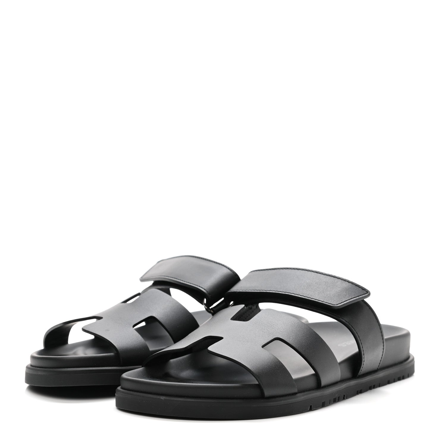 Hermes Calfskin Womens Chypre Sandals 36 Black 3 of 9