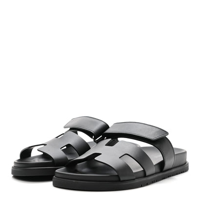 Hermes Calfskin Womens Chypre Sandals 36 Black 3 of 9