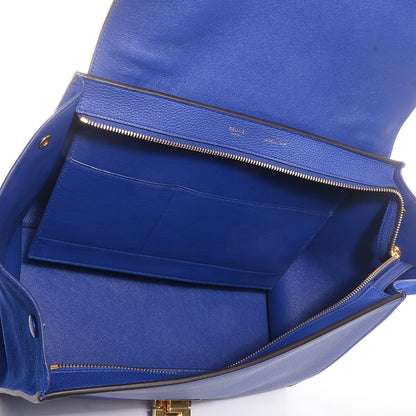 Celine Drummed Calfskin Suede Medium Trapeze Indigo 5 of 9
