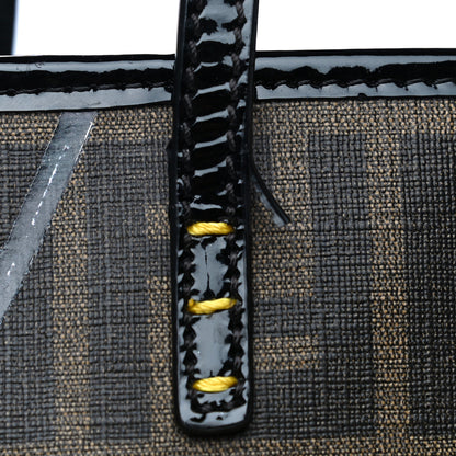 Fendi Zucca Spalmati Patent Baguette Print Medium Roll Tote Tobacco Yellow 12 of 13